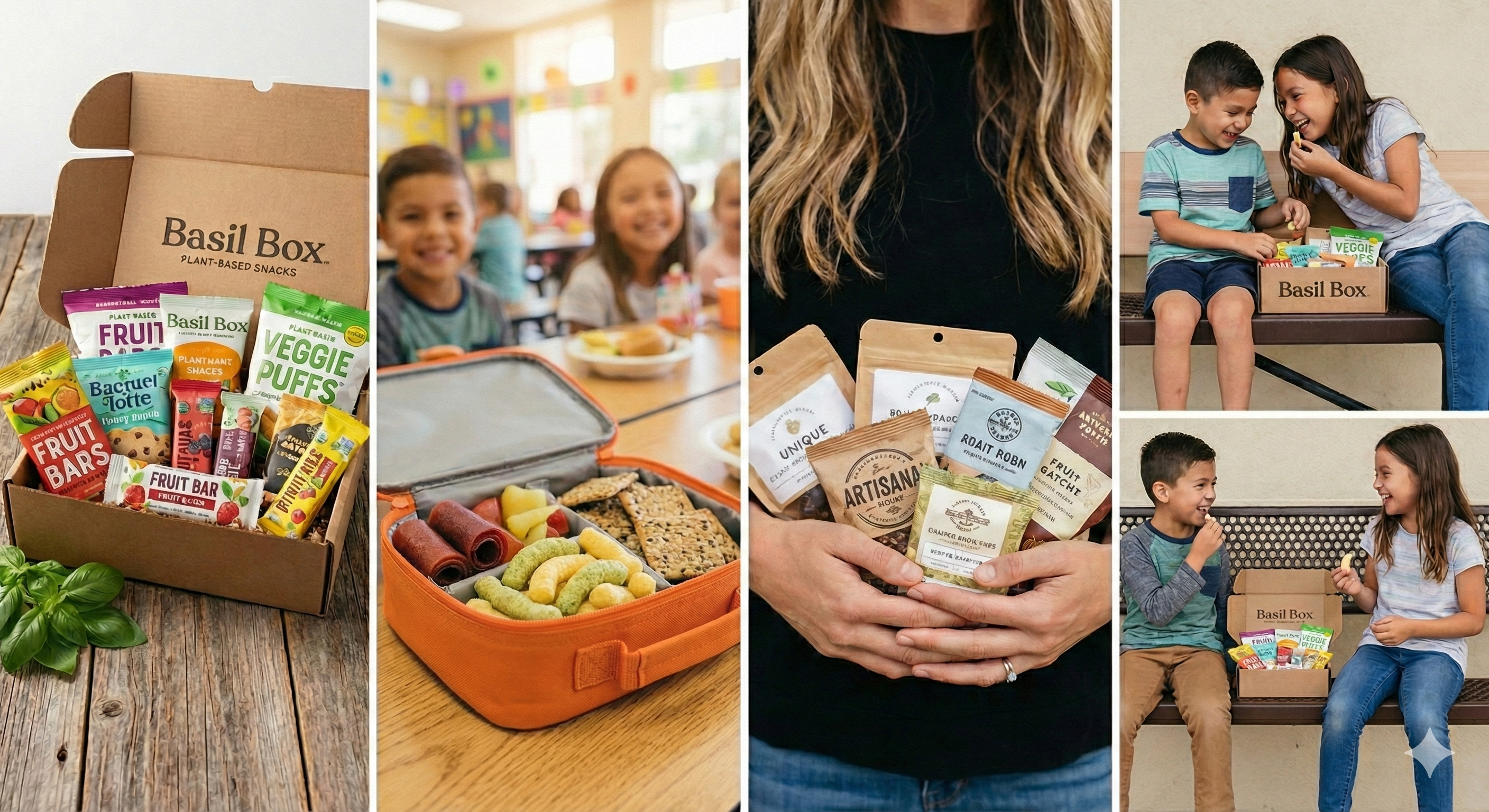 Families enjoying Basil Basket snacks