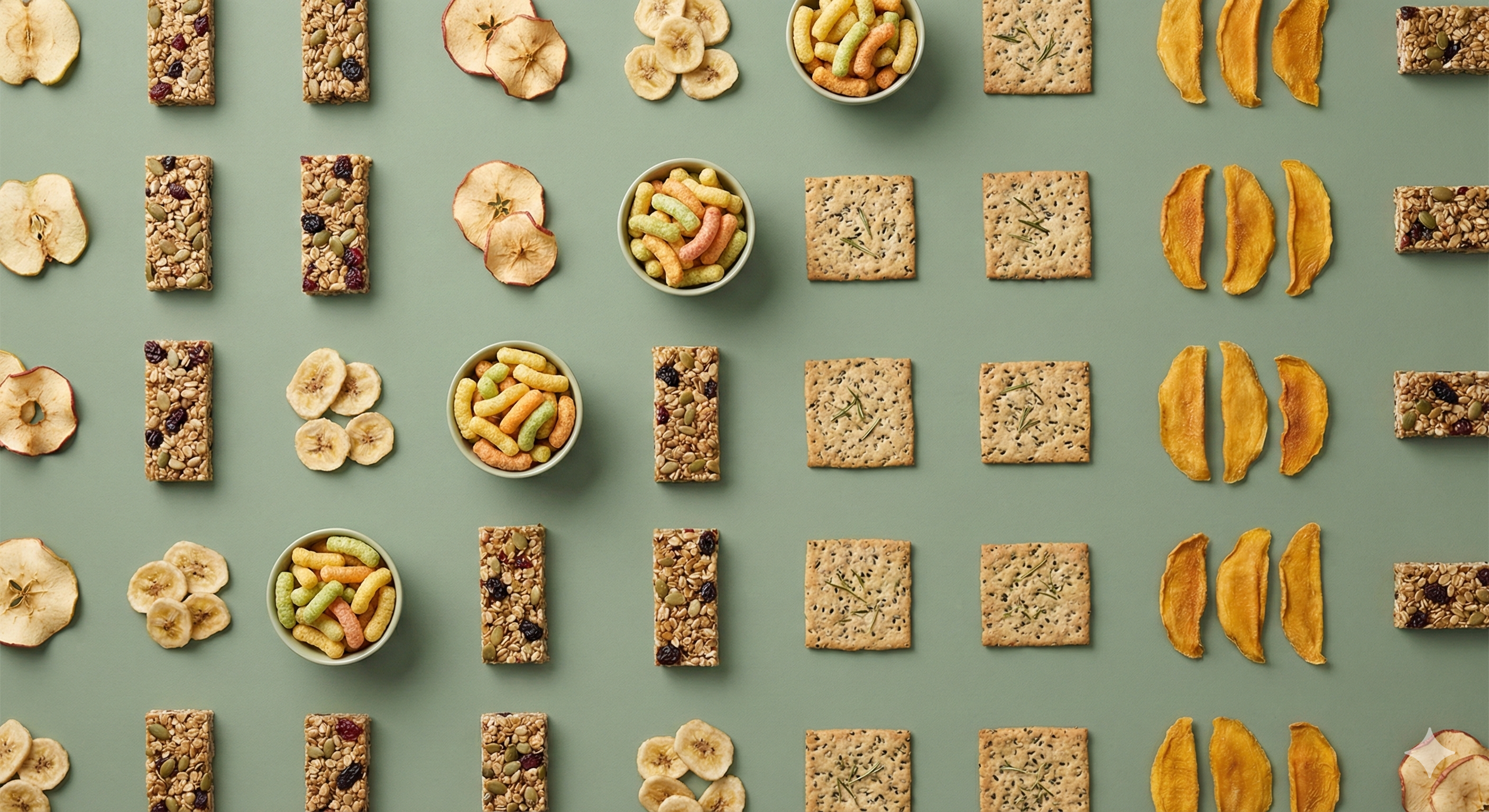 Variety of healthy plant-based snacks